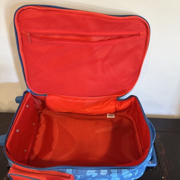 Stephen Joseph Vintage KIDS Luggage Blue And‎ Red Train And Plane And Car Themed - Picture 5 of 6